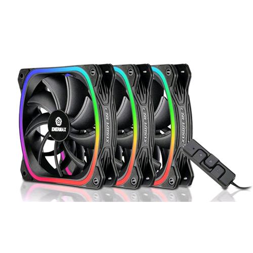 ENERMAX SQUA KIT 3 VENTOLE PWM 120 ILLUMINAZIONE LED RGB INDIRIZZABILI NERO