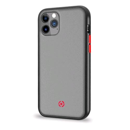 CELLY APPLE iPHONE 11 PRO COVER IN TPU  CON RETRO OPACO TRASPARENTE E TASTI IN COLORI A CONTRASTO BLACK