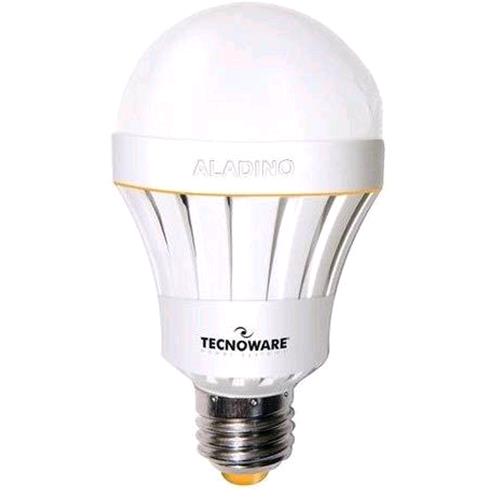 TECNOWARE ALADINO LAMPADA A LED CON BATTERIA INCOPORATA E27 10W-70W 1.000 LUMEN 6.500K
