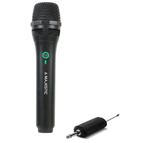 MAJESTIC MIC-601W MICROFONO WIRELESS UHF CON RICEVITORE RICARICABILE NERO