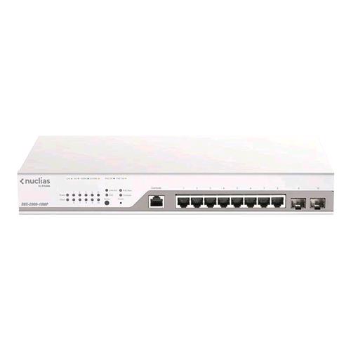 D-LINK DBS-2000-10MP SWITCH DI RETE 10 PORTE GESTITO GIGABIT ETHERNET (10/100/1000) GRIGIO SUPPORTO POWER OVER ETHERNET (POE) NUCLIAS 