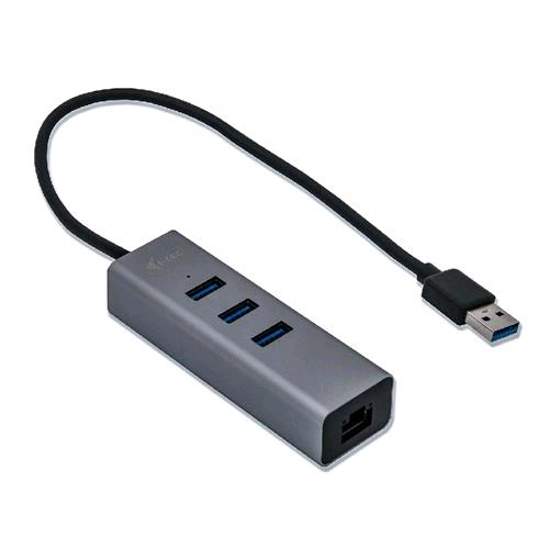 I-TEC METAL U3METALG3HUB HUB DI INTERFACCIA 3xUSB 3.0 TYPE-A 5.000 MBIT/S GRIGIO