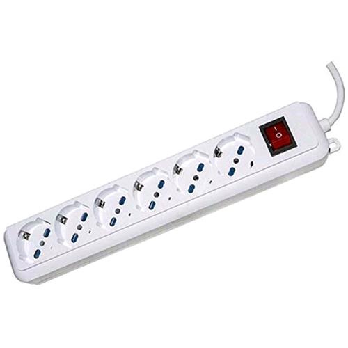 LINK MULTIPRESA 6 SCHUKO + ITA CON INTERRUTTORE CAVO 1,5 MT BIANCA