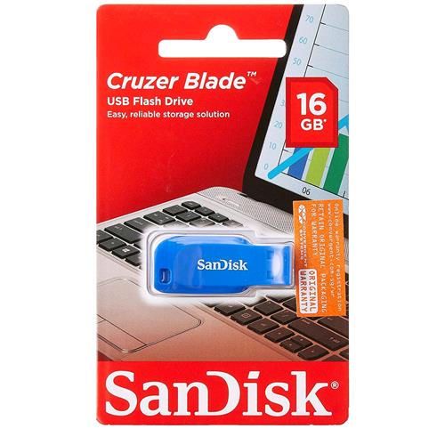 SANDISK CRUZER BLADE 16GB CHIAVETTA USB 2.0 BLU ELETTRICO