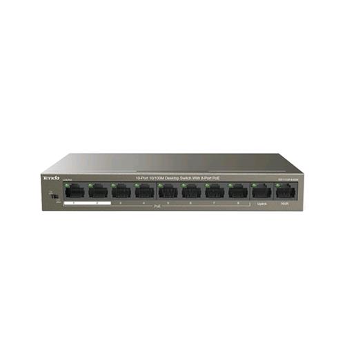 TENDA SWITCH 10 PORTE 10/100 POE (8 PORTE DATI/ALIMENTAZIONE+2 PORTE DATI)  63W