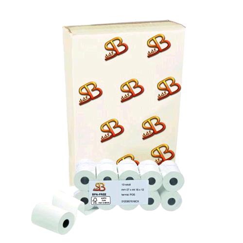 SA.BA.CART ROTOLO IN CARTA TERMICA X POS MM57X18MT ANIMA 12 mm CONF 10 Pz.