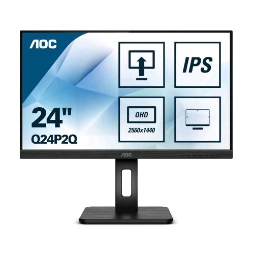 AOC Q24P2Q 23.8" LED IPS QUAD HD 2560x1440 PIXEL 4 MS 75 Hz 16.9 PRO-LINE 2K ALTOPARLANTI INCORPORATI NERO