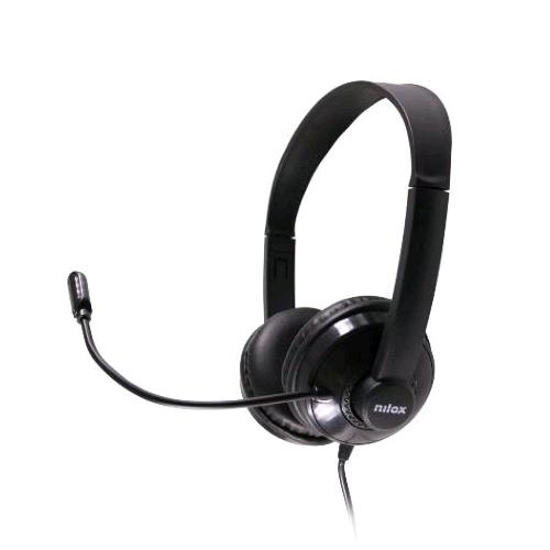 NILOX CUFFIE ACOUSTIC USB CON MICROFONO REGOLAZIONE DEL SUONO MODALITÀ MUTE DELL'ALTOPARLANTE E DEL MICROFONO NERO