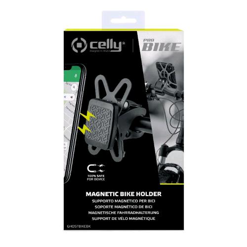 CELLY GHOST BIKE SUPPORTO MAGNETICO UNIVERSALE DA BICI PER SMARTPHONE NERO