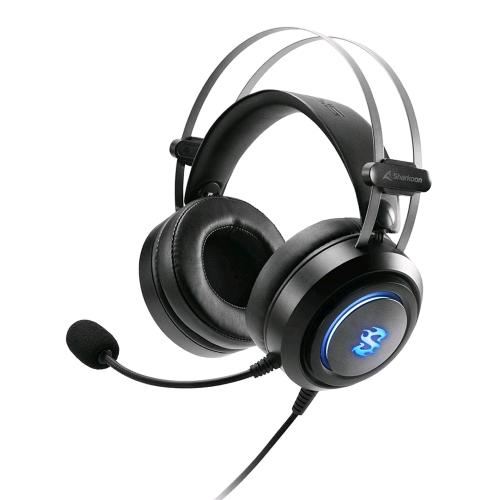 SHARKOON SKILLER SGH30 CUFFIE STEREO GAMING HEADSET USB SOUND CARD VIRTUAL SOUND 7.1 RGB NERO