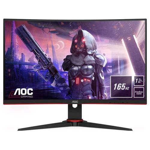 AOC C24G2AE/BK 23.6" GAMING LED FULL HD 1 MS 165Hz CURVO 1VGA 2xHDMI 1xDISPLAYPORT ALTOPARLANTI INCORPORATI  NERO ROSSO