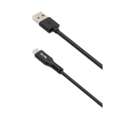 CELLY CAVO DI RICARICA E DATI DA USB-A AD USB-C MASCHIO/MASCHIO 15 W 3A 3MT NERO