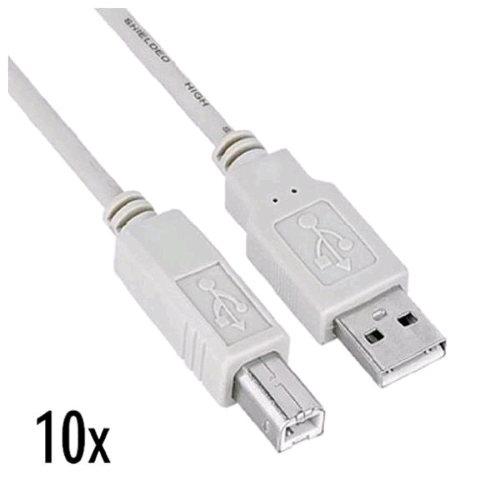 NILOX CAVO USB 2.0 MASCHIO TIPO A/ MASCHIO TIPO B 1.8 MT CONF 10 Pz.