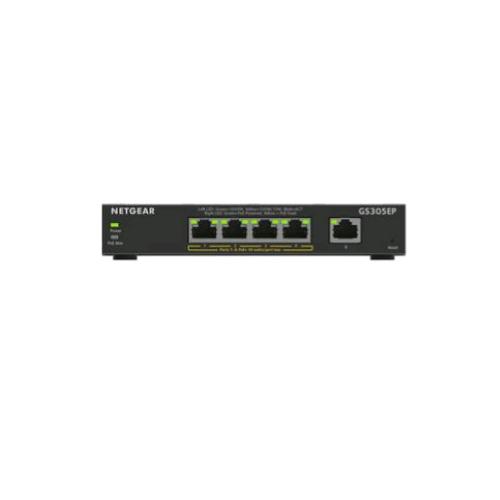 NETGEAR GS305EP SWITCH 5 PORTE GESTITO L2/L3 GIGABIT ETHERNET (10/100/1000) NERO SUPPORTO POWER OVER ETHERNET (POE)