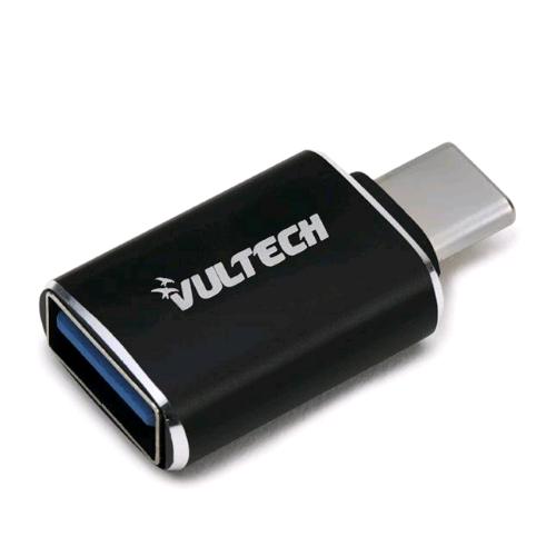 VULTECH ADATTATORE USB 3.0 TO USB TYPE-C IN ALLUMINIO VELOCITÀ DI TRASFERIMENTO DATI FINO A 5 GBPS NERO