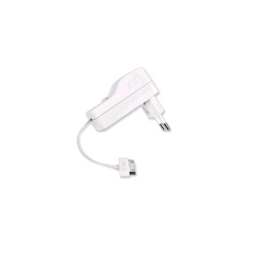 RETRAK APPLE 30 PIN CARICABATTERIE DA RETE RETRATTILE 80 CM 2.1A BIANCO