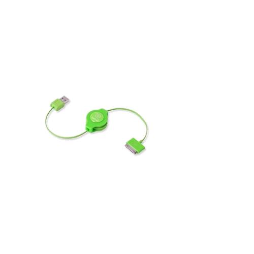 RETRAK APPLE 30 PIN CAVO RETRATTILE 1 X USB TIPO A / 1 X APPLE 30 PIN 1 MT VERDE