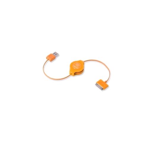 RETRAK APPLE 30 PIN CAVO RETRATTILE 1 X USB TIPO A / 1 X APPLE 30 PIN 1 MT ARANCIONE