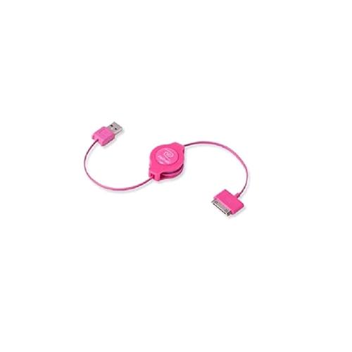 RETRAK APPLE 30 PIN CAVO RETRATTILE 1 X USB TIPO A / 1 X APPLE 30 PIN 1 MT ROSA