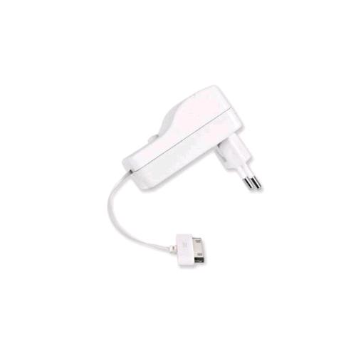 RETRAK APPLE 30 PIN CARICABATTERIE DA RETE RETRATTILE 80 CM BIANCO