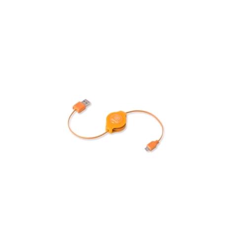 RETRAK CAVO USB RETRATTILE 1 x M USB TIPO A 1 X M MICRO USB 1 M ARANCIONE ORDINE MINIMO 15 PZ