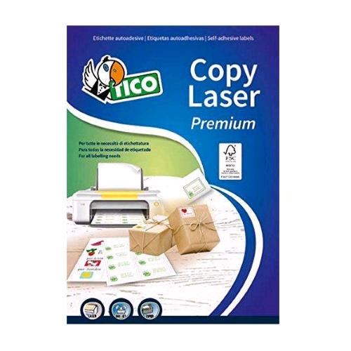 TICO COPY LASER PREMIUM CONF 400 ETICHETTE ADESIVE SENZA MARGINI 105X148 mm BIANCO OPACO 