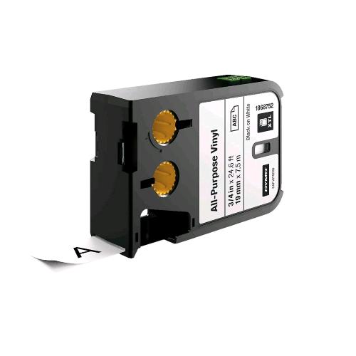 DYMO XTL NASTRO PER ETICHETTE IN VINILE 19 MM X 7 MT BIANCO STAMPA NERA