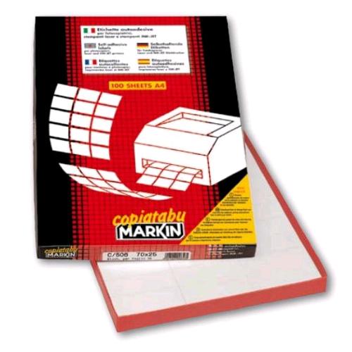 MARKIN CONF 800 ETICHETTE ADESIVE 101X72 mm BIANCO 