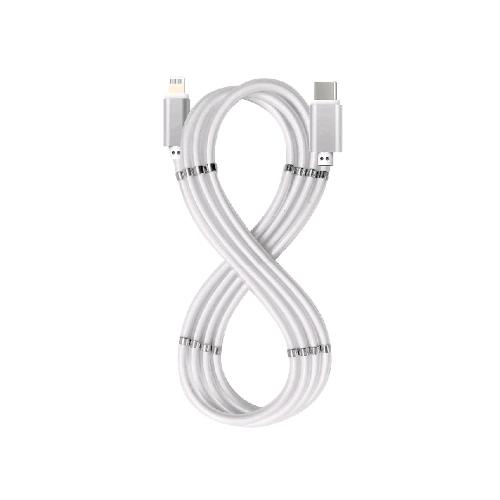 CELLY CABLEMAG CAVO DATI/RICARICA 1 x  USB-C 1 x LIGHTNING DOTATO DI MAGNETI 1 MT BIANCO