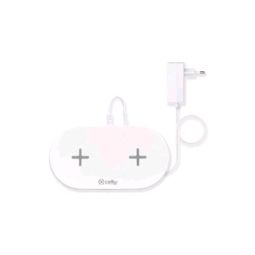 CELLY BASE DI RICARICA WIRELESS PER 2 DISPOSITIVI BIANCO