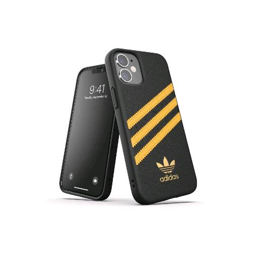 ADIDAS SAMBA APPLE iPHONE 12 MINI CUSTODIA IN TPU E POLIURETANO SIMILPELLLE NERO/GIALLO 