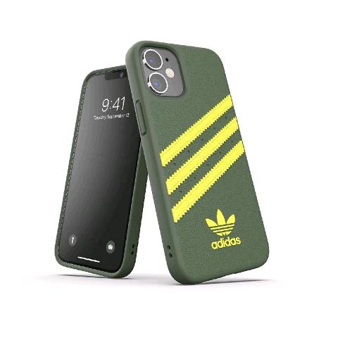ADIDAS SAMBA APPLE iPHONE 12 MINI CUSTODIA IN TPU E POLIURETANO SIMILPELLLE VERDE/GIALLO