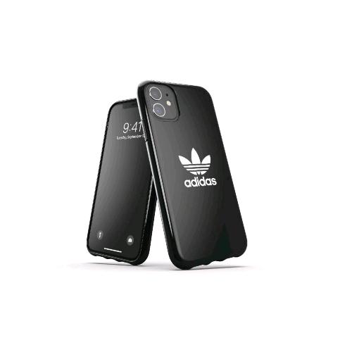 ADIDAS SNAP APPLE iPHONE 12 MINI CUSTODIA IN TPU CON LOGO A TRIFOGLIO NERO BIANCO