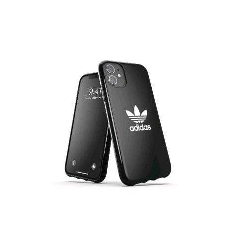 ADIDAS SNAP APPLE iPHONE 12 PRO MAX CUSTODIA IN TPU CON LOGO A TRIFOGLIO NERO BIANCO
