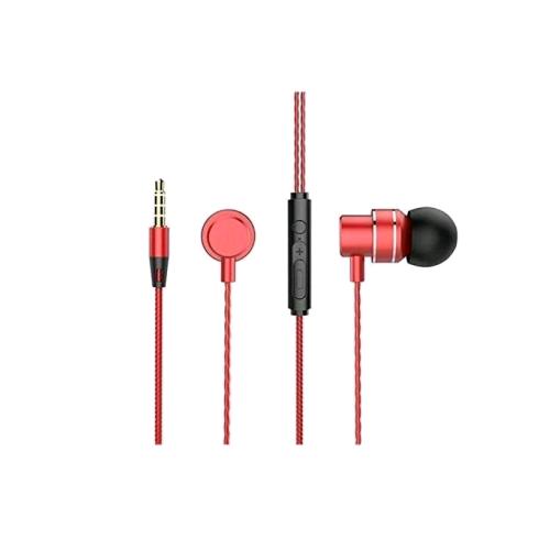 LENOVO HF118 AURICOLARI STEREO IN-EAR METALLICI CON FILO E MICROFONO 1 X JACK 3.5 MM ROSSO