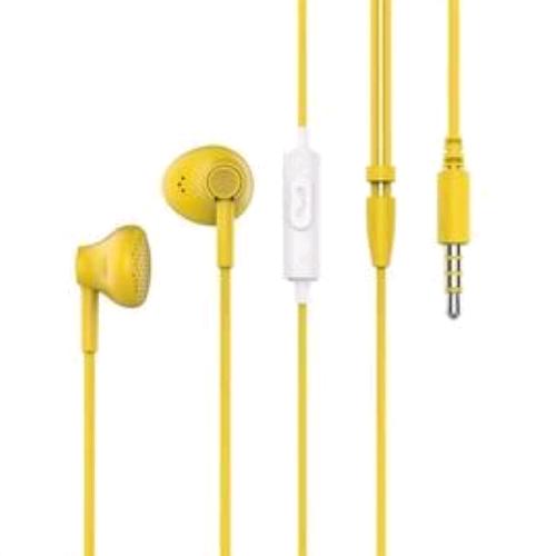 PANTONE AURICOLARI CON MICROFONO CAVO 1.2 MT JACK 3.5mm GIALLO