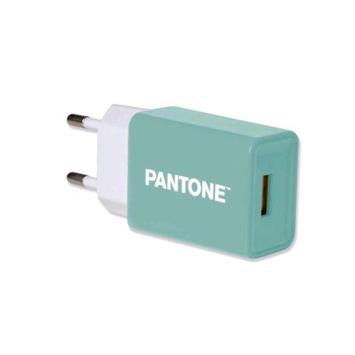 PANTONE CARICABATTERIE DA RETE USB 2 A AZZURRO
