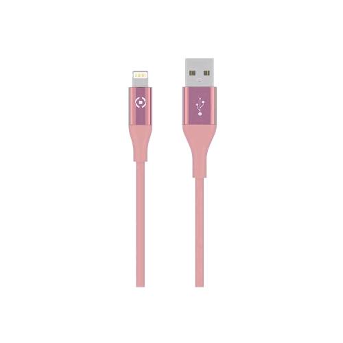CELLY CAVO 1 X USB TIPO A 1 X LIGHTNING 3 MT ROSA