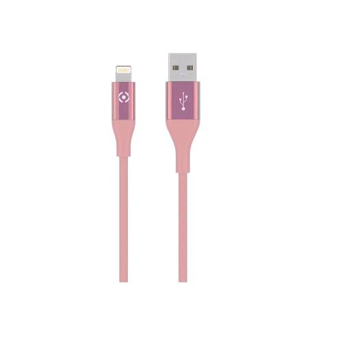 CELLY CAVO 1 X USB TIPO A 1 X LIGHTNING 1 MT ROSA