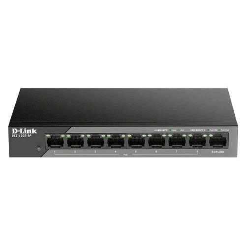 D-LINK DSS-100E-9P SWITCH DI SORVEGLIANZA NON GESTITO A 9 PORTE FAST ETHERNET 10/100 RAGGIO FINO A 250 METRI DA 92 W 