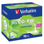 VERBATIM CD-RW 700MB 80 RISCRIV.12X CF.10 XX 43148