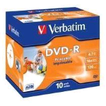 VERBATIM DVD-R 4.7GB 16X JAWEL CASE 10PZ 