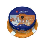 VERBATIM DVD-R 16X 4.7GB PRINTABLE SPINDLE 25 PZ