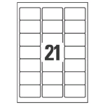 AVERY-ZWECKFORM L7560-25 CONF 525 ETICHETTE 38.1x63.5 ADESIVE TRASPARENTE OPACO