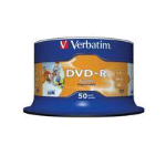VERBATIM DVD-R 4 7GB 16X PRINTABLE SPINDLE 50 PZ