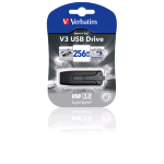 VERBATIM V3 CHIAVETTA USB 3.0 256GB NERO GARANZIA ITALIA (49168)