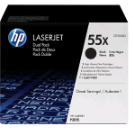 HP 55XD CONFEZIONE 2 TONER NERO PER LASERJET P3015D-PRO M521DN-PRO M521DW-M525DN MFP-M525F MFP-M525C GARANZIA ITALIA (CE255XD)