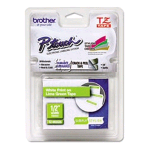 BROTHER TZEMQG35 NASTRO PER ETICHETTATRICE LAMINATO OPACO 12MM X 5M BIANCO/VERDE ACIDO