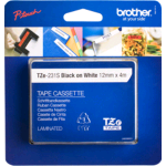 BROTHER TZE-231S NASTRO LAMINATO COLORE BIANCO STAMPA NERO 12MM X 4M