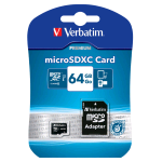 VERBATIM MICRO SD XC 64GB CLASSE 10 CON ADATTATORE SD